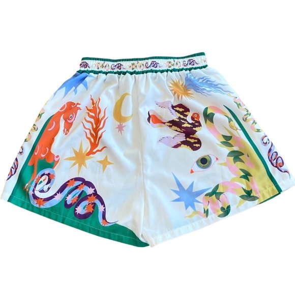 Women's XL Whimiscal Shorts Elastic High Waist Pockets Drawstring Multicolor - Picture 11 of 13